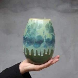 Crystal vase - Forrest Green