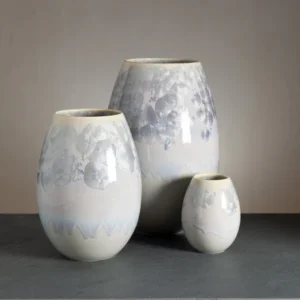 Crystal vase - White/ grey