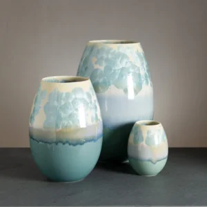 Crystal vase - Light petrol